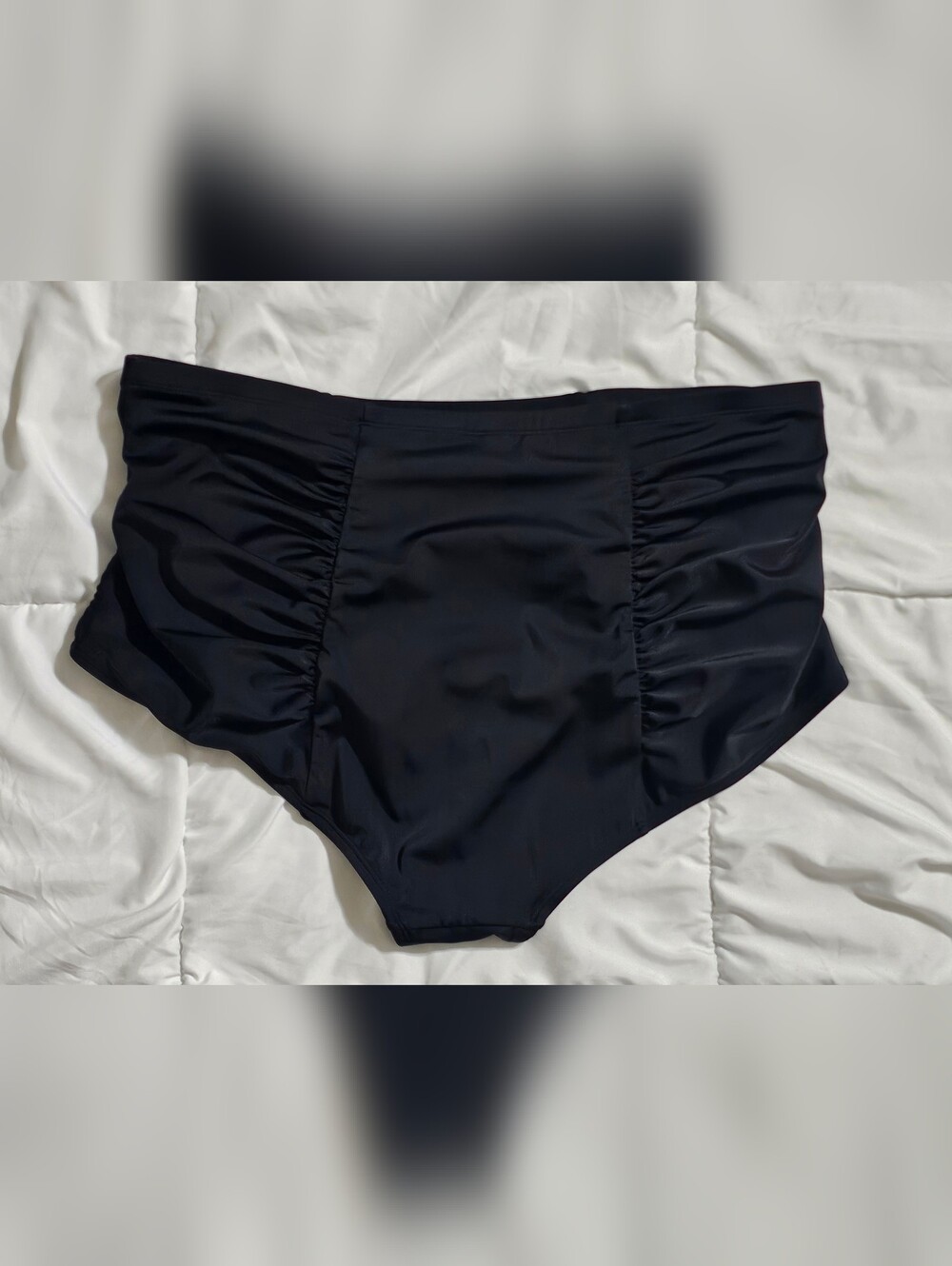 Torrid Black High-Waist Ruched Bikini Swim Bottoms - Picture 4 of 4
